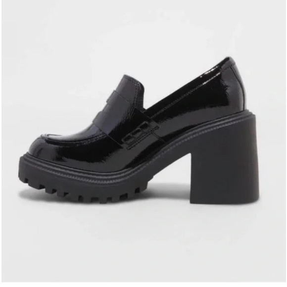 a new day Shoes - A New Day Black Patent‎ Leather Chunky Loafers